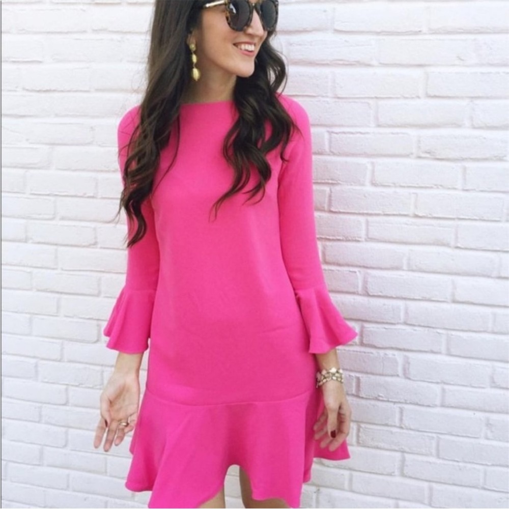 Sail to Sable Pink Long Sleeve Peplum Dress